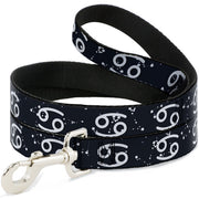 Dog Leash - Zodiac Cancer Symbol/Constellations Black/White Dog Leashes Buckle-Down