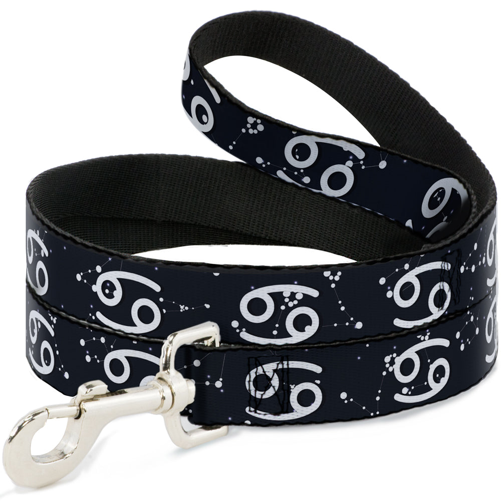 Dog Leash - Zodiac Cancer Symbol/Constellations Black/White Dog Leashes Buckle-Down