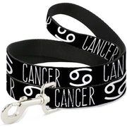 Dog Leash - Zodiac CANCER/Symbol Black/White Dog Leashes Buckle-Down