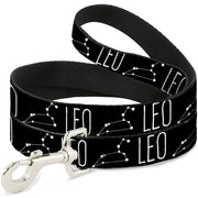 Dog Leash - Zodiac LEO/Constellation Black/White Dog Leashes Buckle-Down