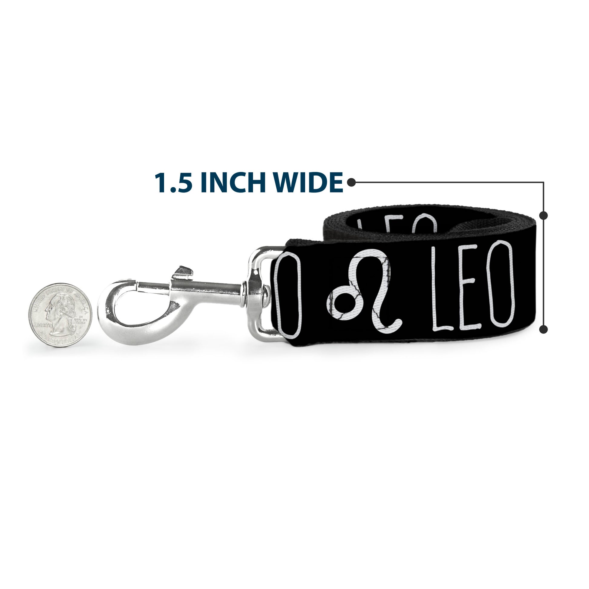 Dog Leash - Zodiac LEO/Symbol Black/White Dog Leashes Buckle-Down