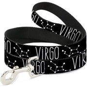 Dog Leash - Zodiac VIRGO/Constellation Black/White Dog Leashes Buckle-Down