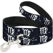 Dog Leash - Zodiac Virgo Symbol/Constellations Black/White Dog Leashes Buckle-Down