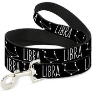 Dog Leash - Zodiac LIBRA/Constellation Black/White Dog Leashes Buckle-Down