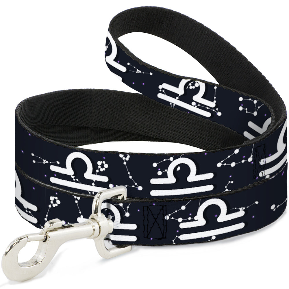 Dog Leash - Zodiac Libra Symbol/Constellations Black/White Dog Leashes Buckle-Down