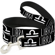 Dog Leash - Zodiac LIBRA/Symbol Black/White Dog Leashes Buckle-Down