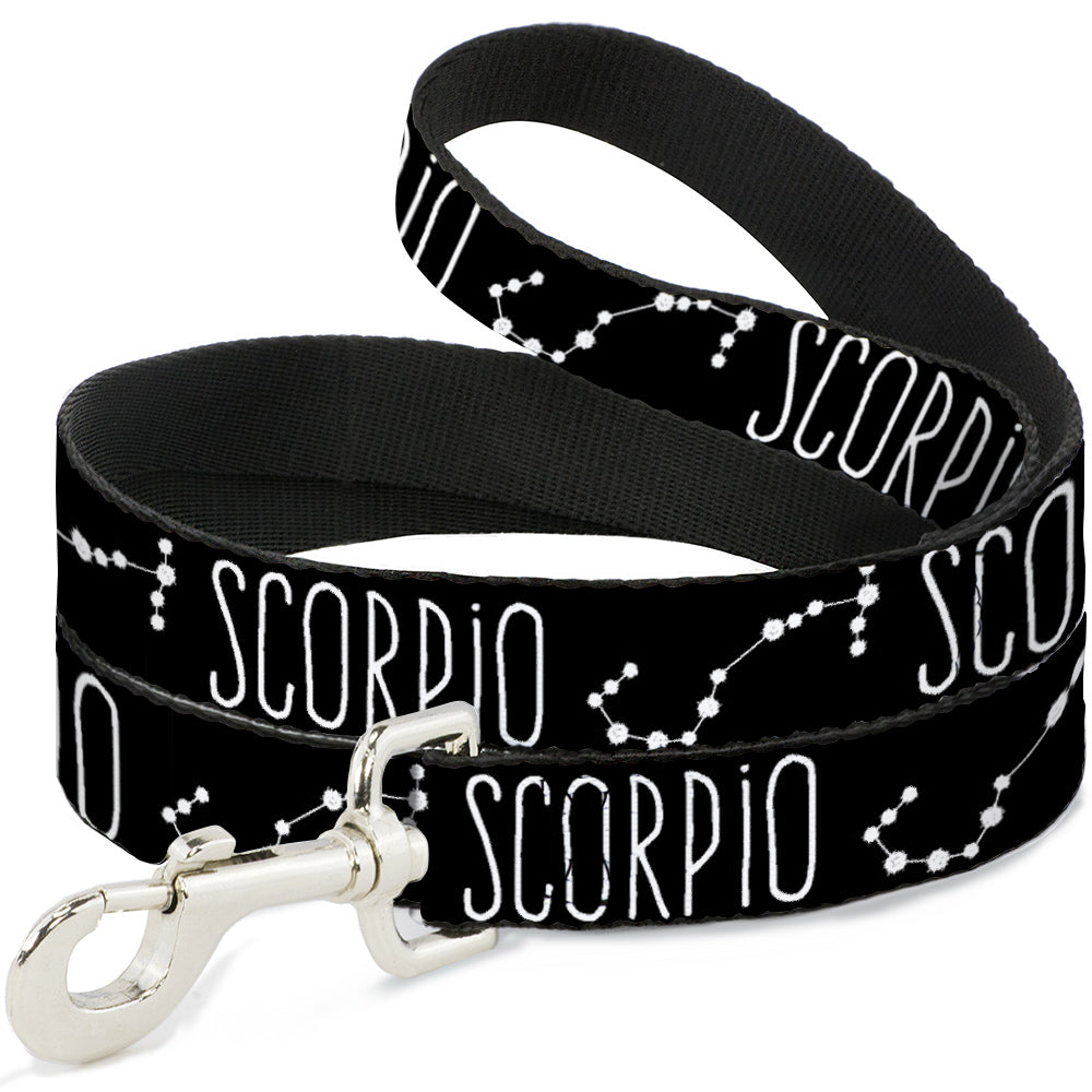 Dog Leash - Zodiac SCORPIO/Constellation Black/White Dog Leashes Buckle-Down