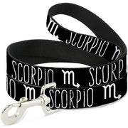Dog Leash - Zodiac SCORPIO/Symbol Black/White Dog Leashes Buckle-Down
