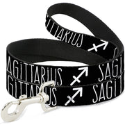 Dog Leash - Zodiac SAGITTARIUS/Symbol Black/White Dog Leashes Buckle-Down
