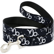 Dog Leash - Zodiac Capricorn Symbol/Constellations Black/White Dog Leashes Buckle-Down