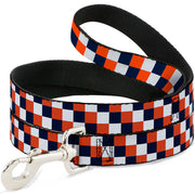 Dog Leash - Checker Navy/Orange/White Dog Leashes Buckle-Down