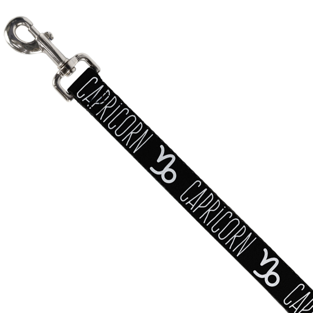 Dog Leash - Zodiac CAPRICORN/Symbol Black/White Dog Leashes Buckle-Down