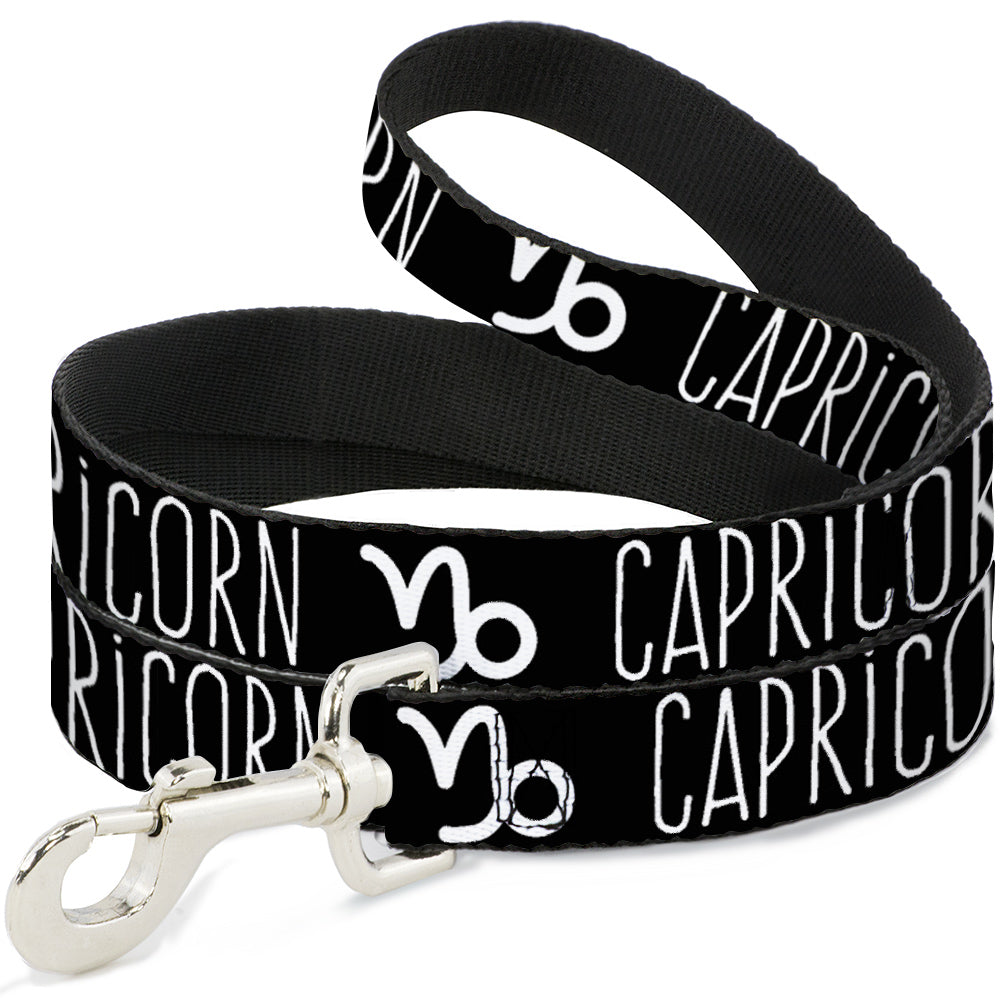Dog Leash - Zodiac CAPRICORN/Symbol Black/White Dog Leashes Buckle-Down