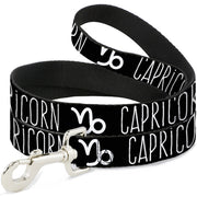 Dog Leash - Zodiac CAPRICORN/Symbol Black/White Dog Leashes Buckle-Down