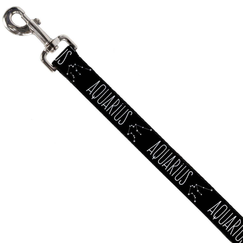 Dog Leash - Zodiac AQUARIUS/Constellation Black/White Dog Leashes Buckle-Down