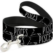 Dog Leash - Zodiac PISCES/Constellation Black/White Dog Leashes Buckle-Down