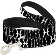 Dog Leash - Zodiac PISCES/Symbol Black/White Dog Leashes Buckle-Down