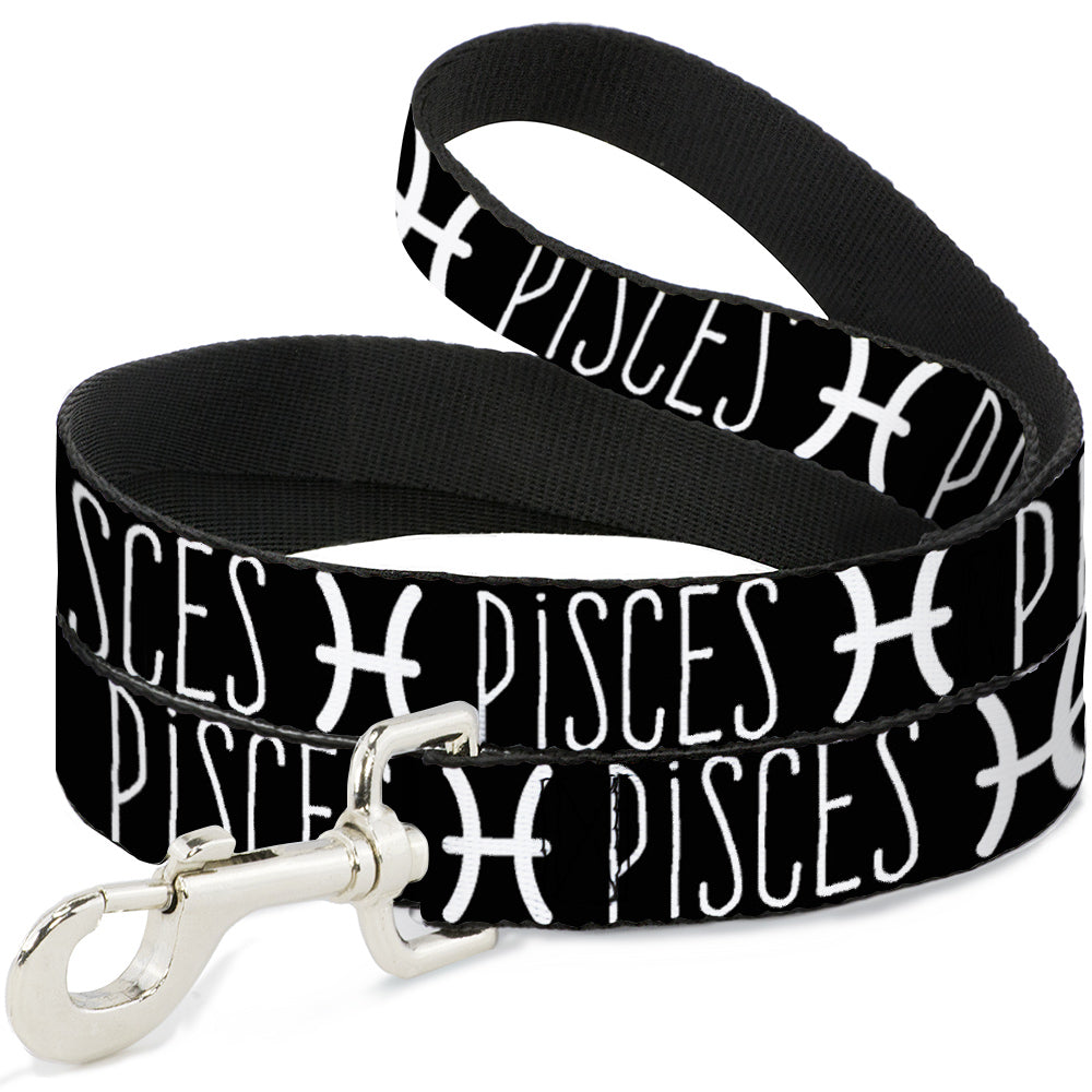 Dog Leash - Zodiac PISCES/Symbol Black/White Dog Leashes Buckle-Down