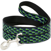 Dog Leash - Abstract Scribble Black/Blue/Neon Green Dog Leashes Buckle-Down