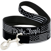 Dog Leash - Americana Flag/WE THE PEOPLE Black/White Dog Leashes Buckle-Down