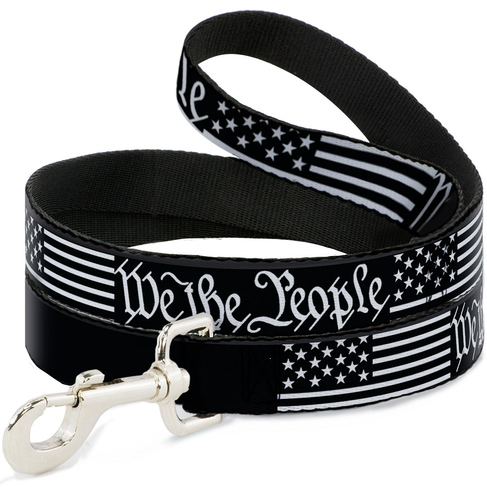 Dog Leash - Americana Flag/WE THE PEOPLE Black/White Dog Leashes Buckle-Down