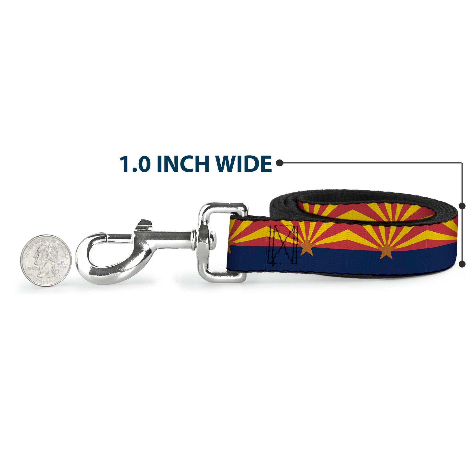 Dog Leash - Arizona Flag Red/Yellow/Gold/Blue Dog Leashes Buckle-Down