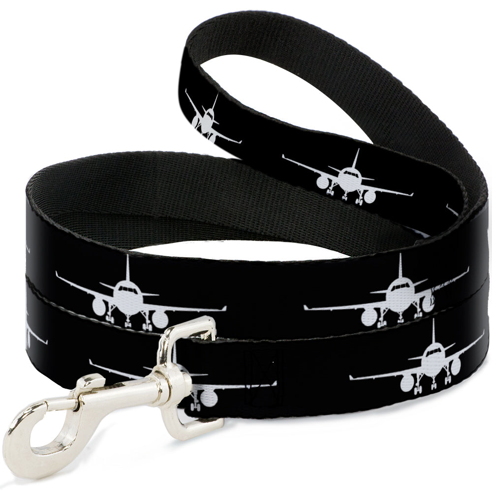 Dog Leash - Airplane Silhouette Black/White Dog Leashes Buckle-Down