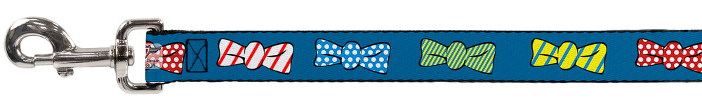 Dog Leash - Bowties Blue/Multi Color Dog Leashes Buckle-Down