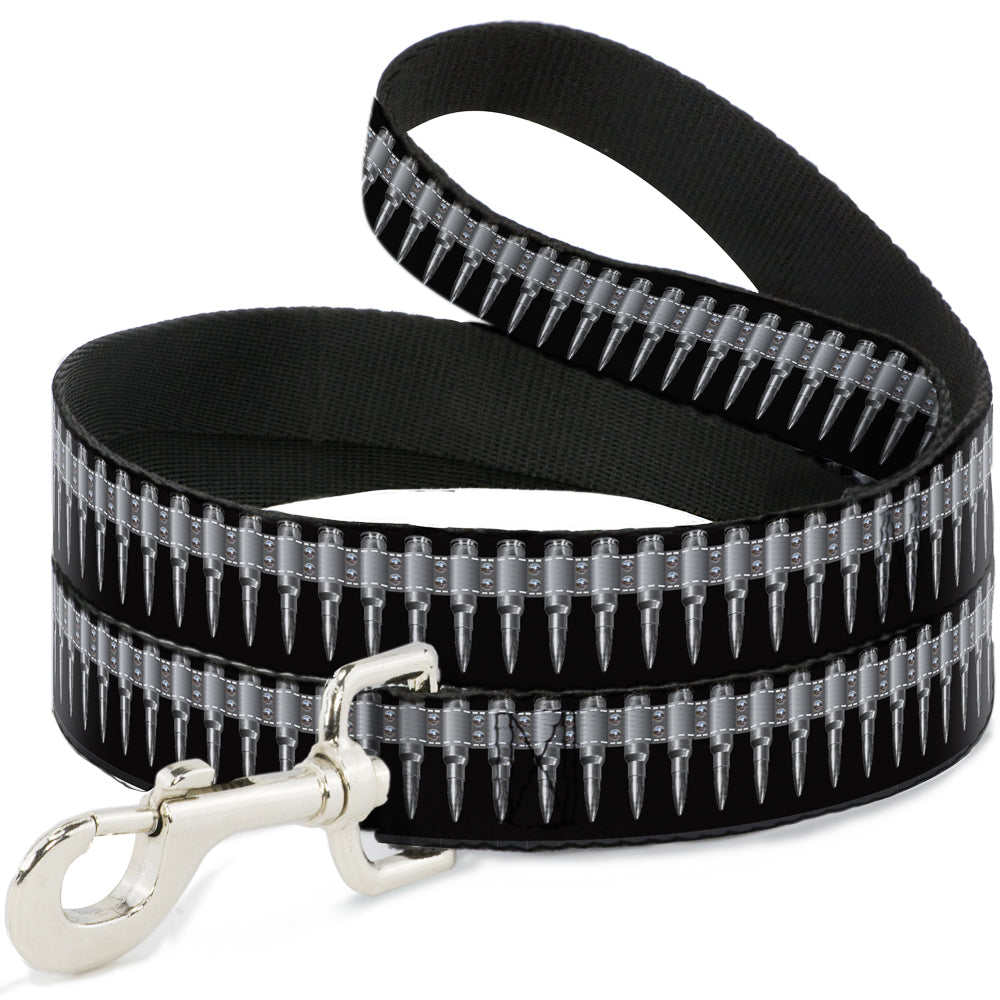 Dog Leash - Printed Bullets Pattern Black/Gray Dog Leashes Buckle-Down
