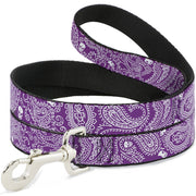 Dog Leash - Bandana/Skulls Purple/White Dog Leashes Buckle-Down
