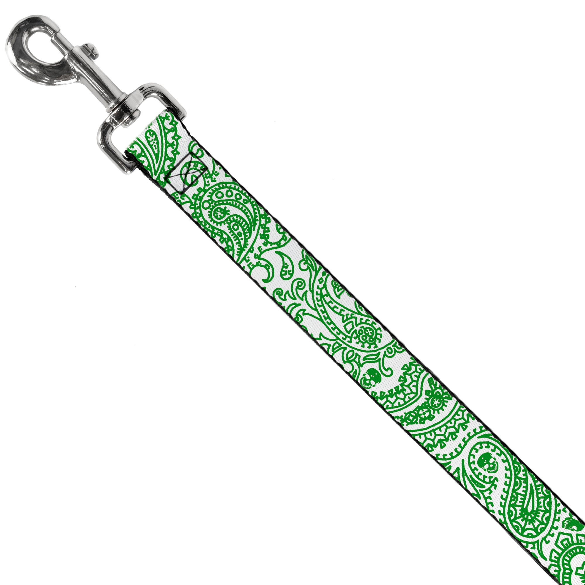 Dog Leash - Bandana/Skulls White/Irish Green Dog Leashes Buckle-Down