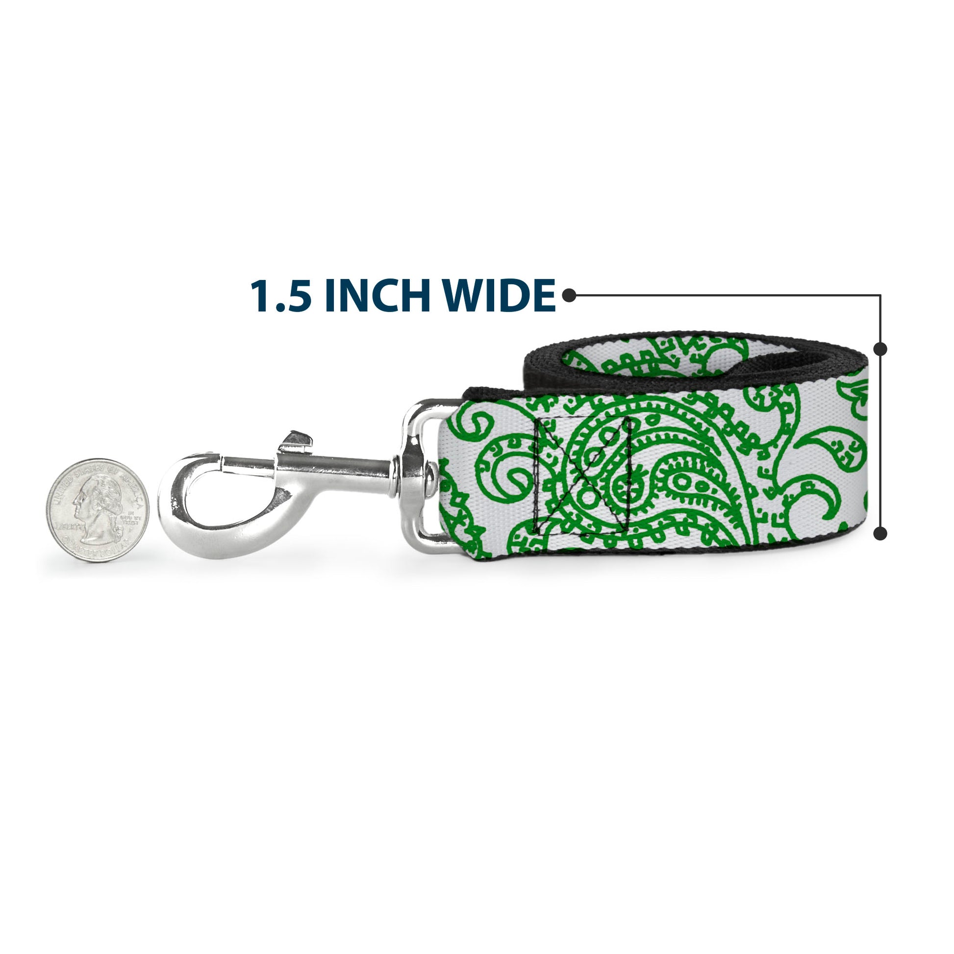Dog Leash - Bandana/Skulls White/Irish Green Dog Leashes Buckle-Down