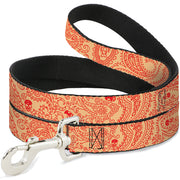Dog Leash - Bandana/Skulls Gold/Scarlet Red Dog Leashes Buckle-Down