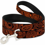 Dog Leash - Bandana/Skulls Black/Orange Dog Leashes Buckle-Down
