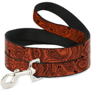 Dog Leash - Bandana/Skulls Orange/Black Dog Leashes Buckle-Down