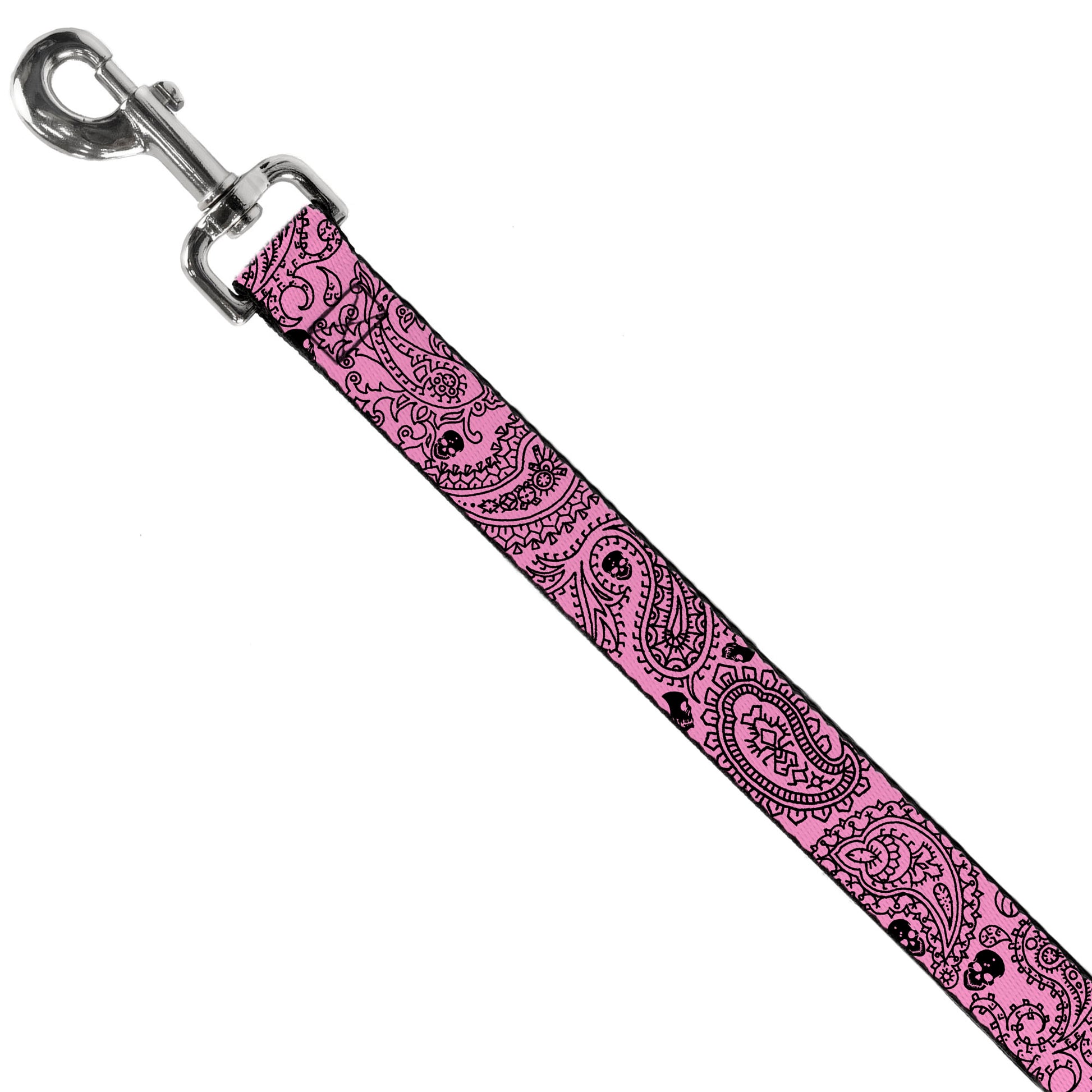 Dog Leash - Bandana/Skulls Pink/Black Dog Leashes Buckle-Down