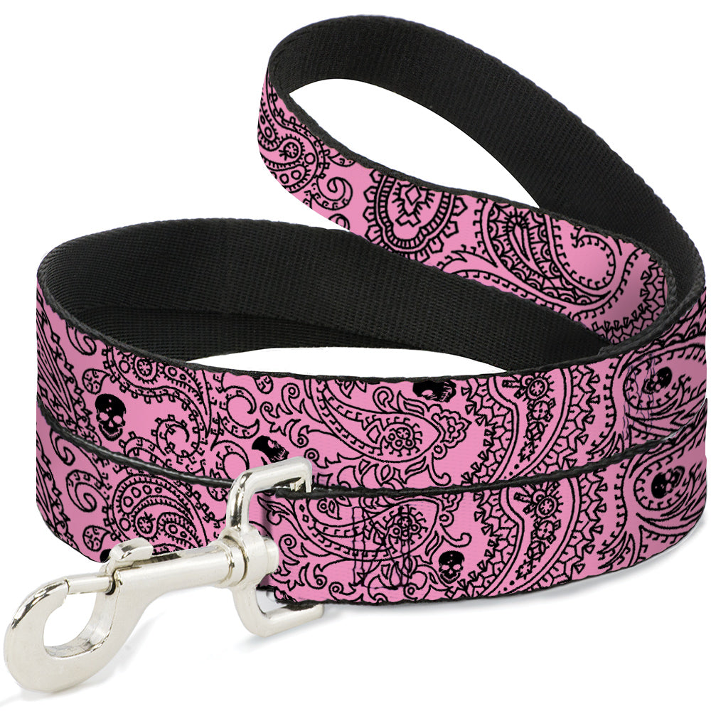 Dog Leash - Bandana/Skulls Pink/Black Dog Leashes Buckle-Down