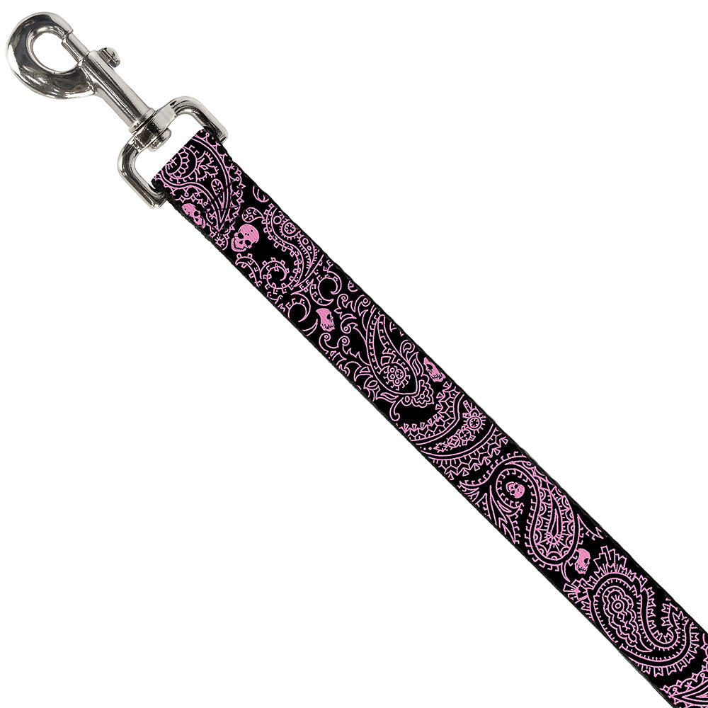 Dog Leash - Bandana/Skulls Black/Pink Dog Leashes Buckle-Down
