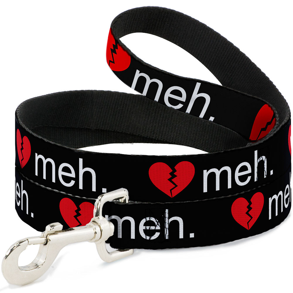 Dog Leash - Broken Heart MEH Black/Red/White Dog Leashes Buckle-Down