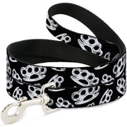 Buckle-Down Dog Leash - Brass Knuckles Black/White Dog Leashes Buckle-Down