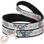 Dog Leash - BD AUTHENTIC SEATBELT BELT White/Blue/Red Dog Leashes Buckle-Down