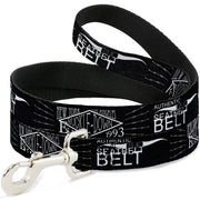Dog Leash - BD AUTHENTIC SEATBELT BELT NY-LA Black/White Dog Leashes Buckle-Down
