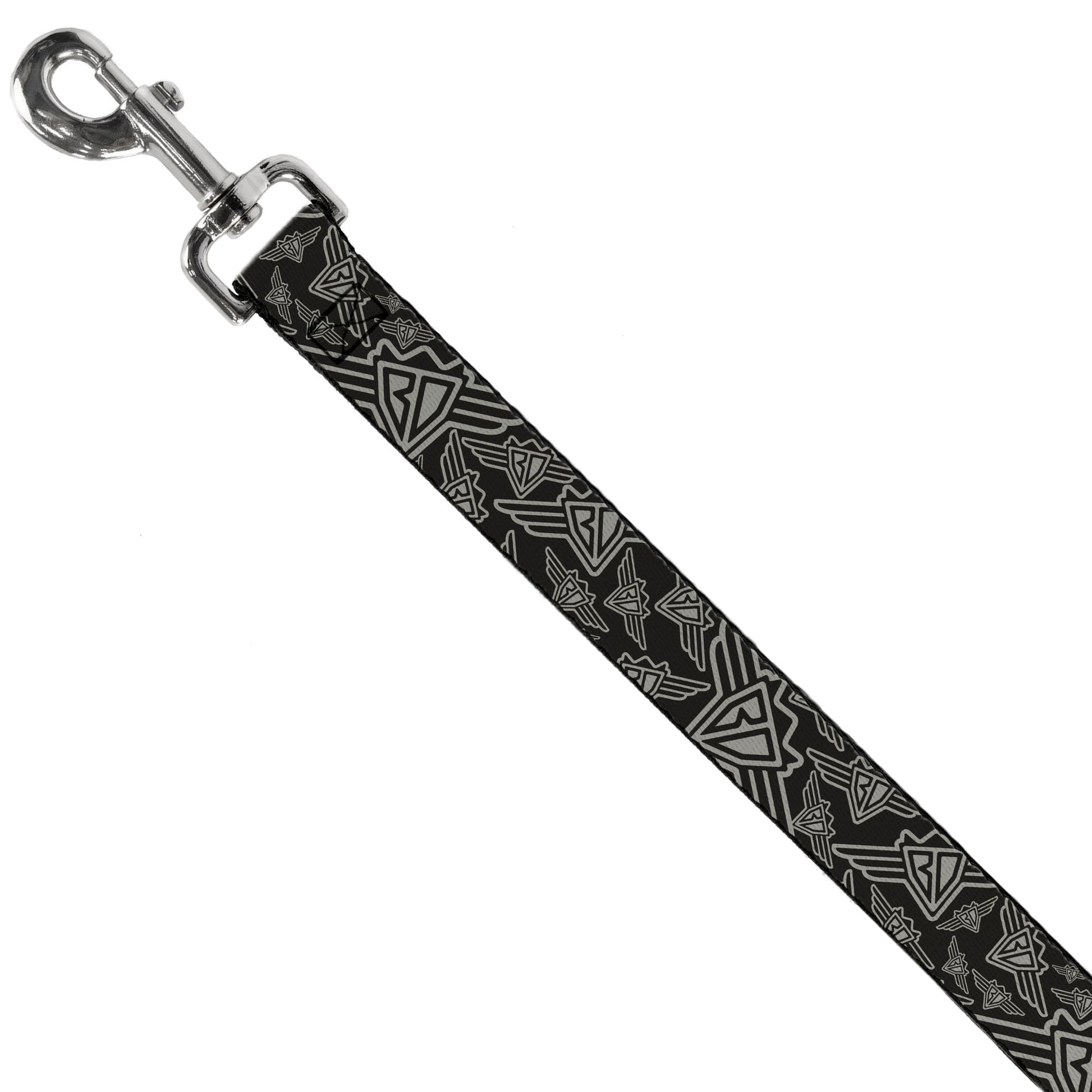 Dog Leash - BD Logo Scattered Black/Gray Dog Leashes Buckle-Down