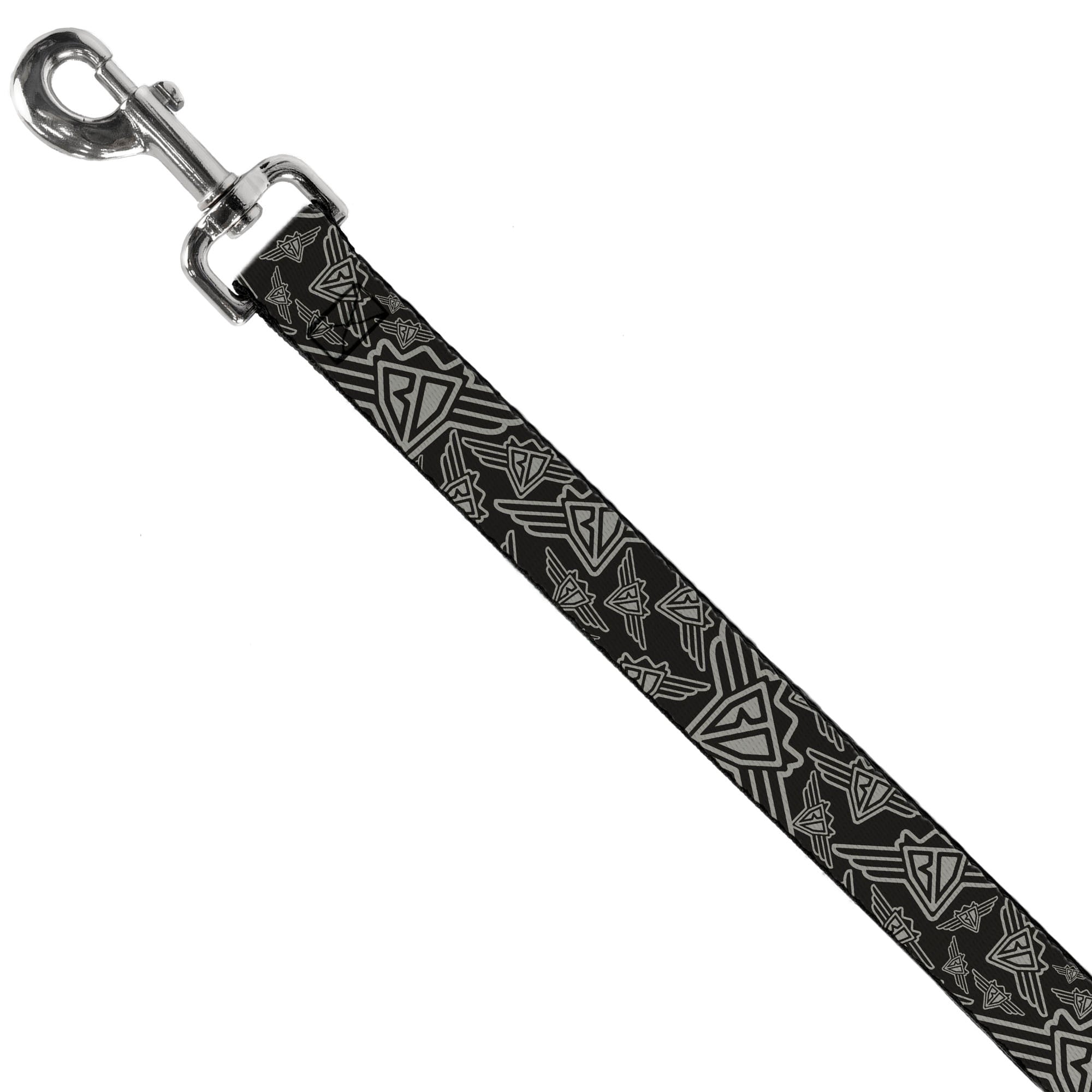 Dog Leash - BD Logo Scattered Black/Gray Dog Leashes Buckle-Down