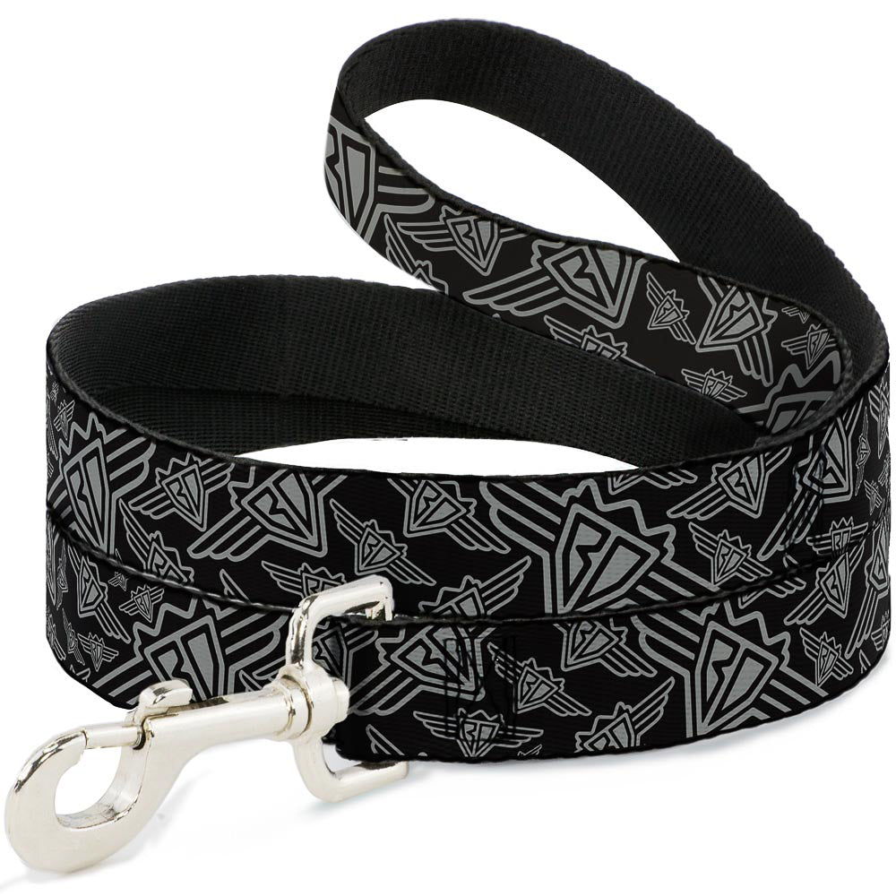 Dog Leash - BD Logo Scattered Black/Gray Dog Leashes Buckle-Down