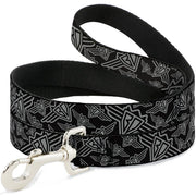 Dog Leash - BD Logo Scattered Black/Gray Dog Leashes Buckle-Down