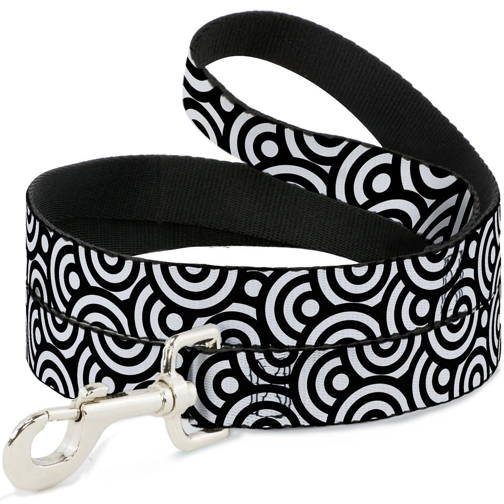 Dog Leash - Bullseye Stacked Black/White Dog Leashes Buckle-Down
