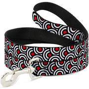 Dog Leash - Bullseye Stacked Black/White/Red Dog Leashes Buckle-Down