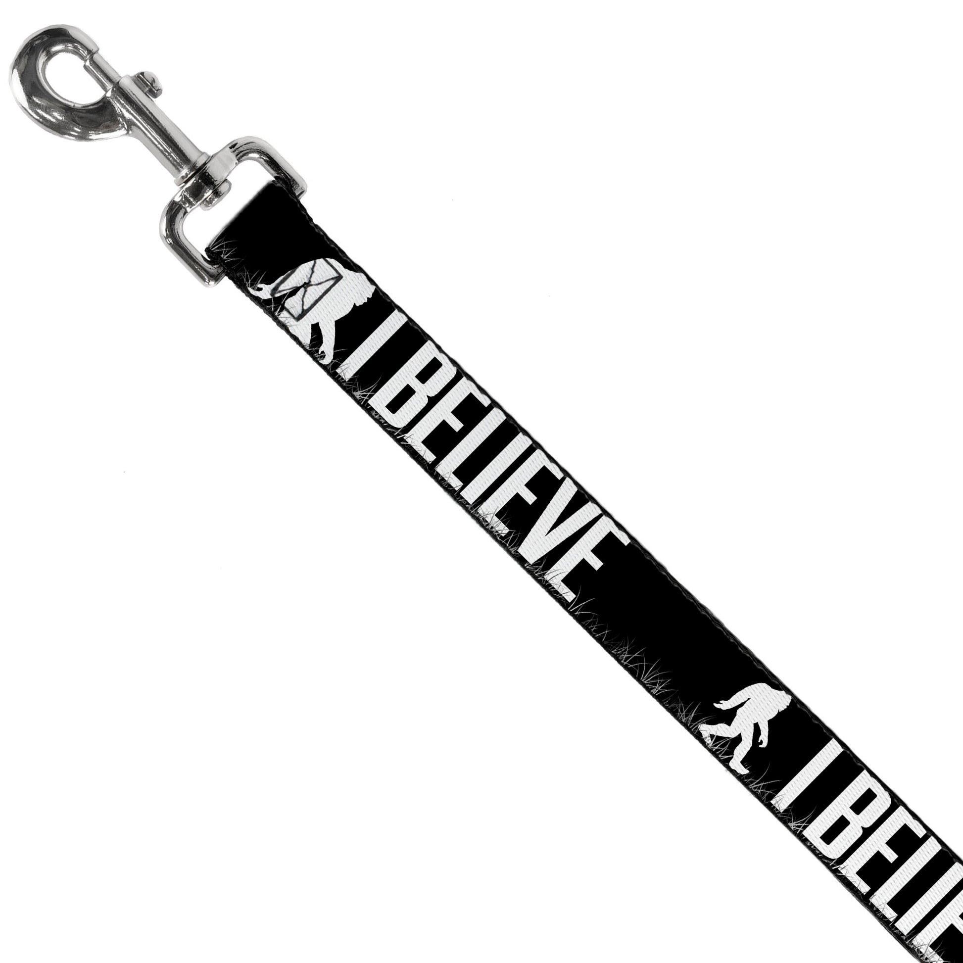 Dog Leash - Bigfoot Silhouette I BELIEVE Black/Gray/White Dog Leashes Buckle-Down