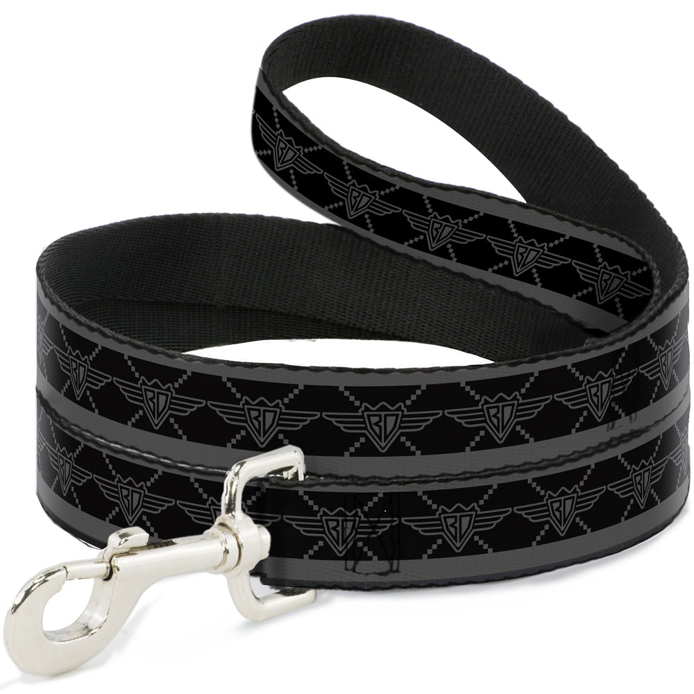 Dog Leash - BD Monogram2 Black/Gray Dog Leashes Buckle-Down